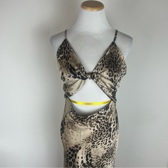 hello Molly RUNAWAY JANGELA MIDI DRESS LEOPARD Size L - Picture 6 of 9